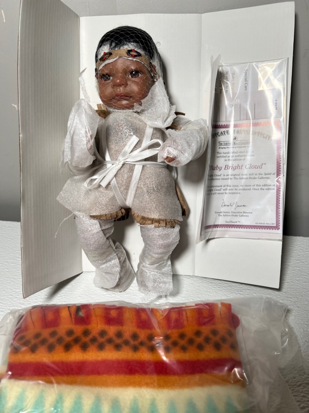 Ashton-Drake Spirit of New Life Baby Bright Cloud Native American Vinyl Doll NEW